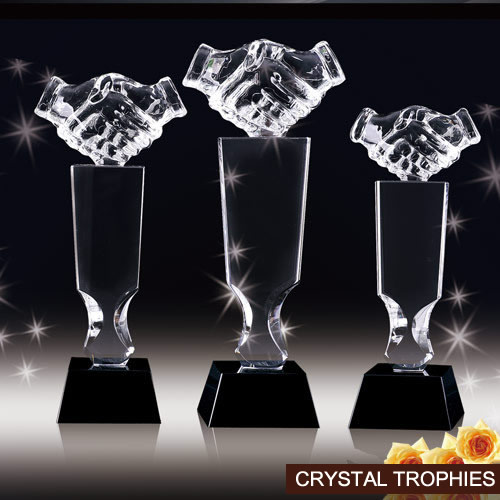 crystal glass trophies